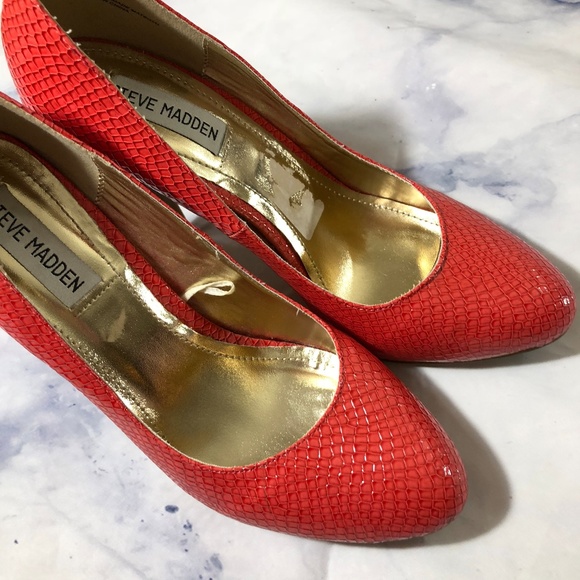 Steve Madden Coral Orange Ronni High Heels Pumps - Picture 6 of 8